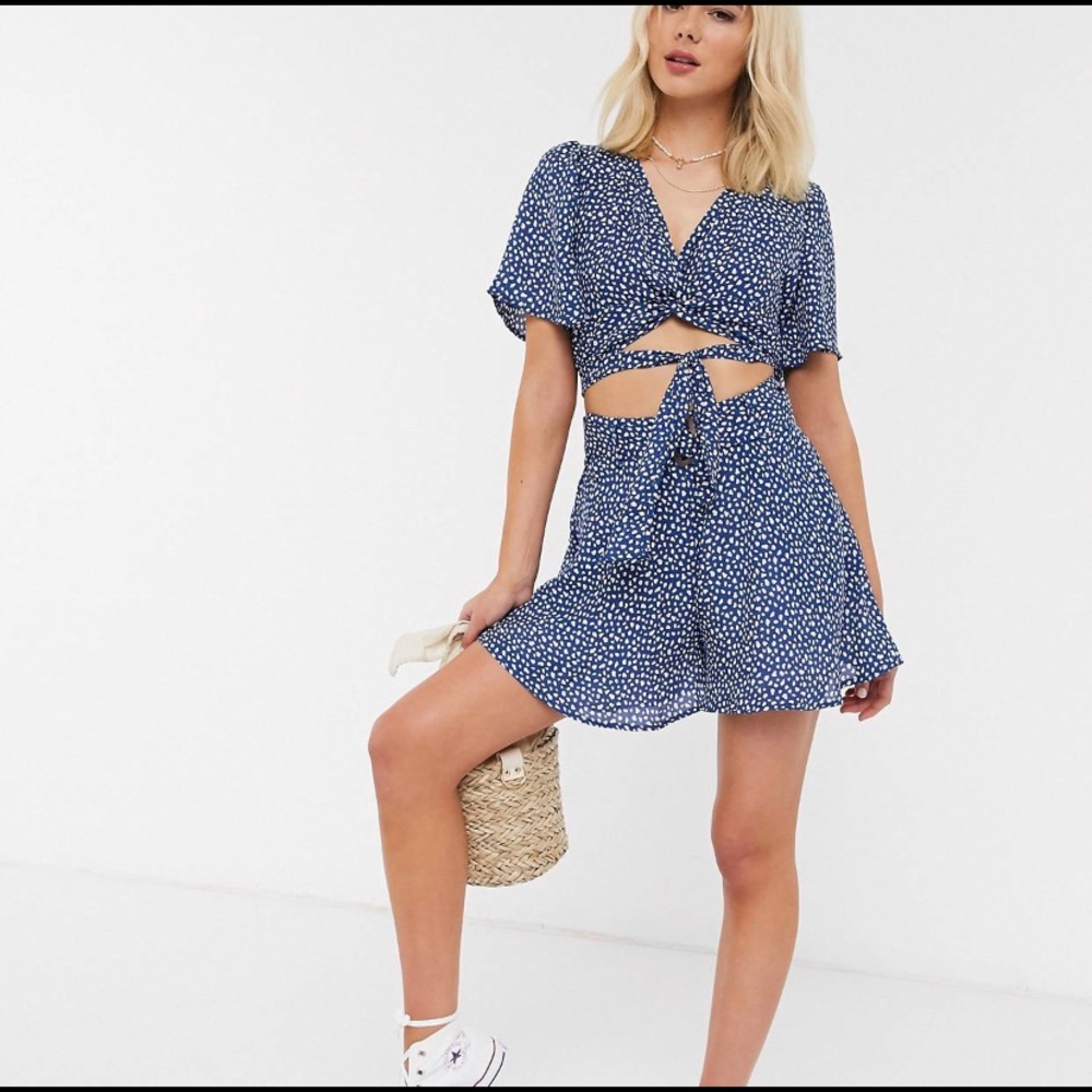 Moon River Belted Polka Dot Set